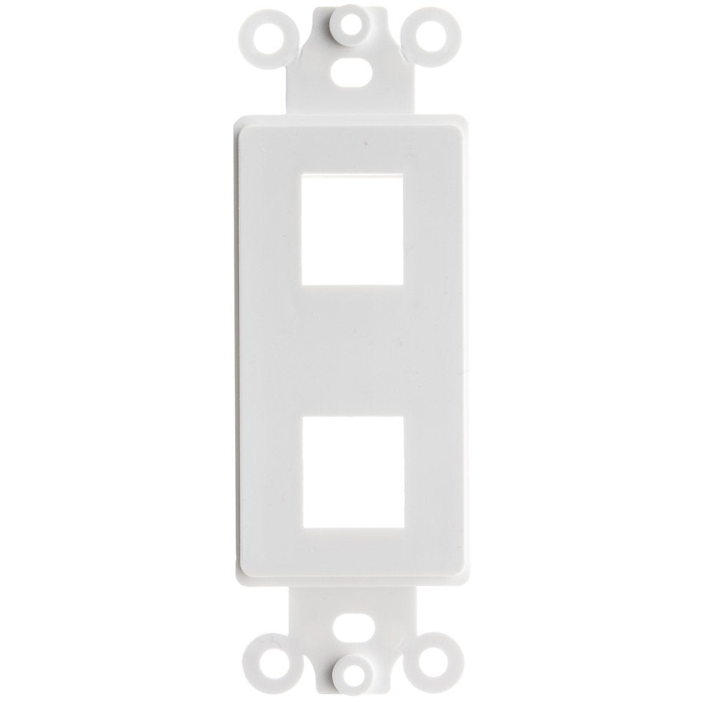 Acl Decora 2 Hole For Keystone Jack Wall Plate Insert, White, 2 Pack