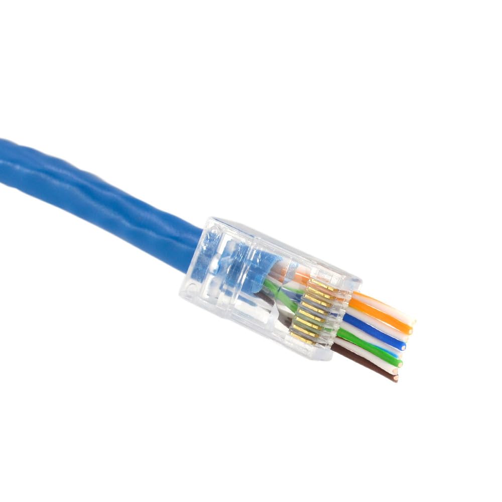 Smiton Rj45 Cat6 Pass Through Connectors End Pass Through 8P8C Utp Ethernet Network Plug(100Pack)