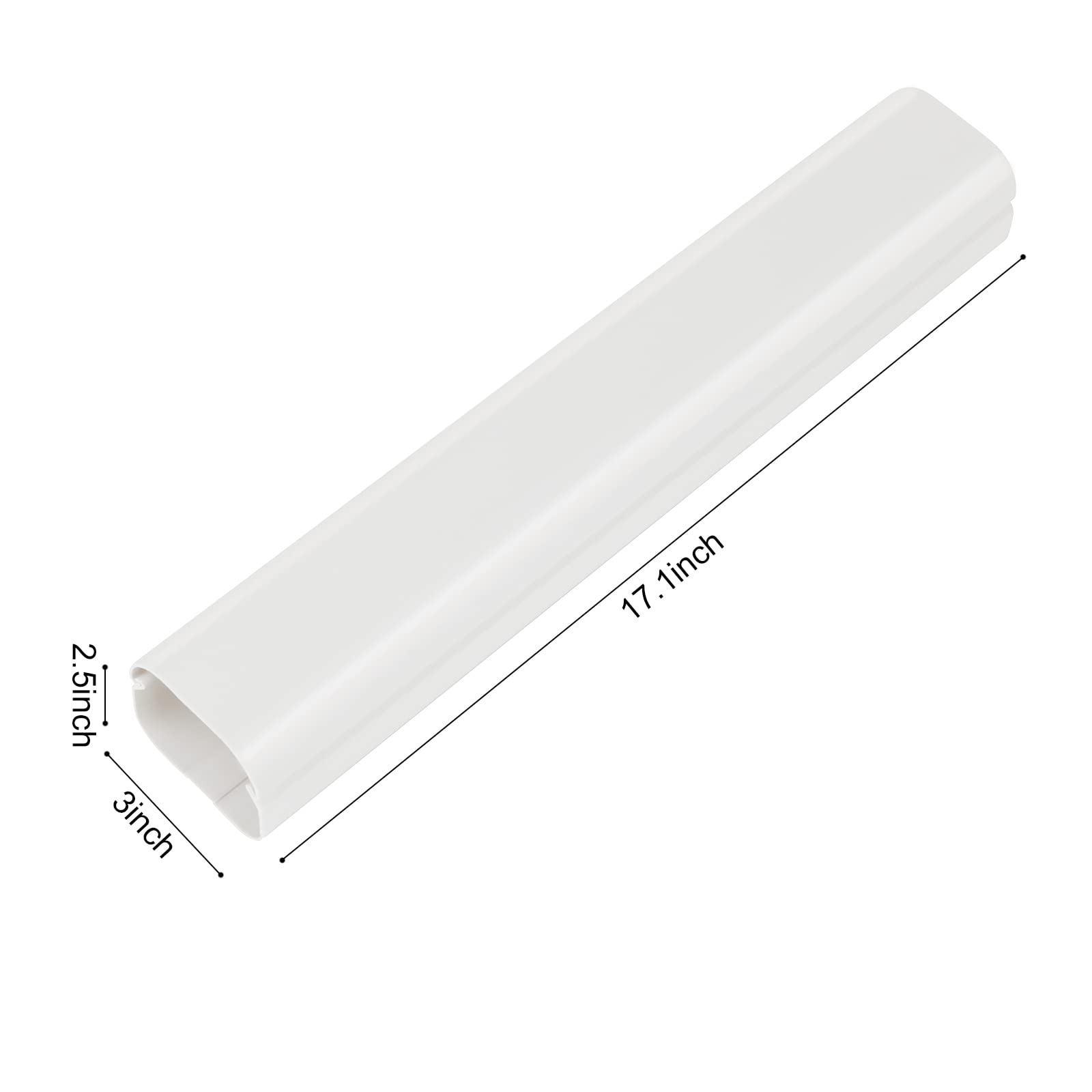 3'' W 4.2Ft L Line Set Cover Kit For Mini Split Air Conditioners Decorative Pvc Slim Line Cover For Central Ac & Heat Pumps Syst