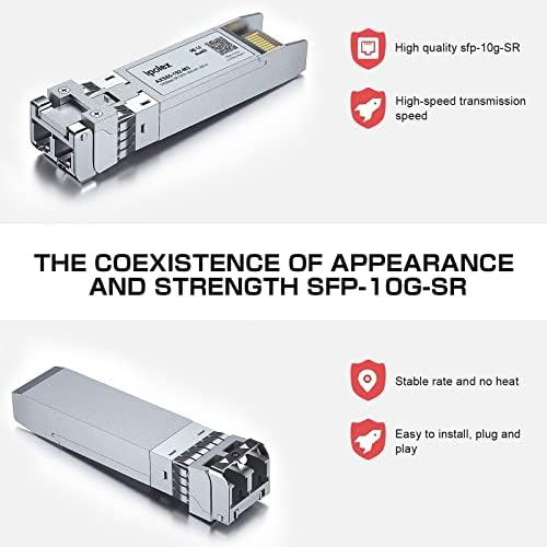 Ipolex 10Gbase Sr Sfp+ Transceiver, 10Gb 850Nm Multimode Lc Sfp Module For Cisco Sfp 10G Sr, Meraki Ma Sfp 10Gb Sr, Unifi Uacc O
