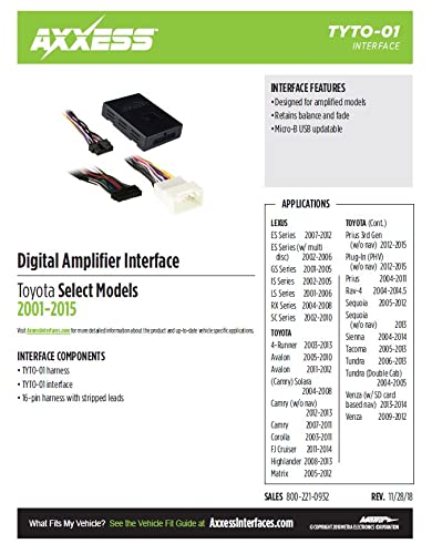 Axxess Metra Tyto 01 Jbl Amplifier Interface Harness, Black