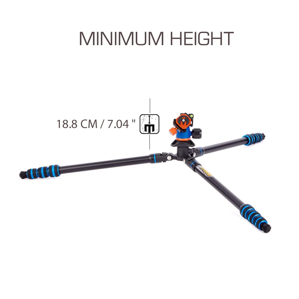 3 Legged Thing Punks Travis 2.0 Magnesium Alloy General Use Tripod   Adjustable, Multi Use Camera Tripod With Three Detachable Legs   Blue/Black (Travisblue2.0)