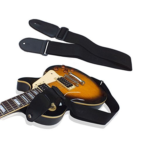 For Electric Acoustic Guitar Bass Adjustable Nylon Leather Ends Thick Strap New by Trading dukan