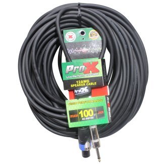 ProX XC-SQ100 100' 12AWG SpeakOn to 1/4' TS-M High Performance Speaker Cable
