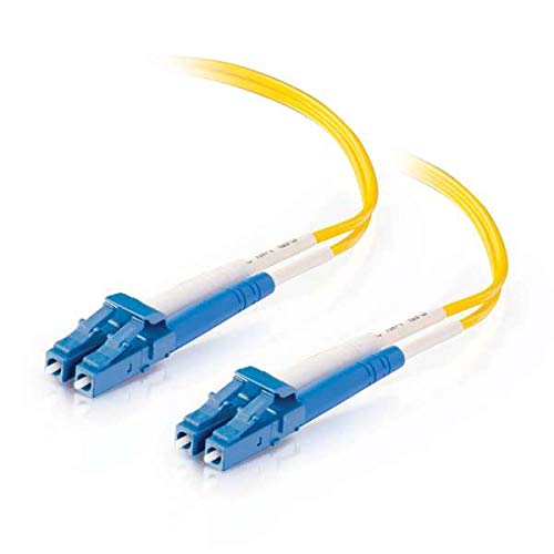 C2G 08355 Os2 Fiber Optic Cable   Lc Lc 9/125 Duplex Single Mode Pvc Fiber Cable, Yellow (26.2 Feet, 8 Meters)