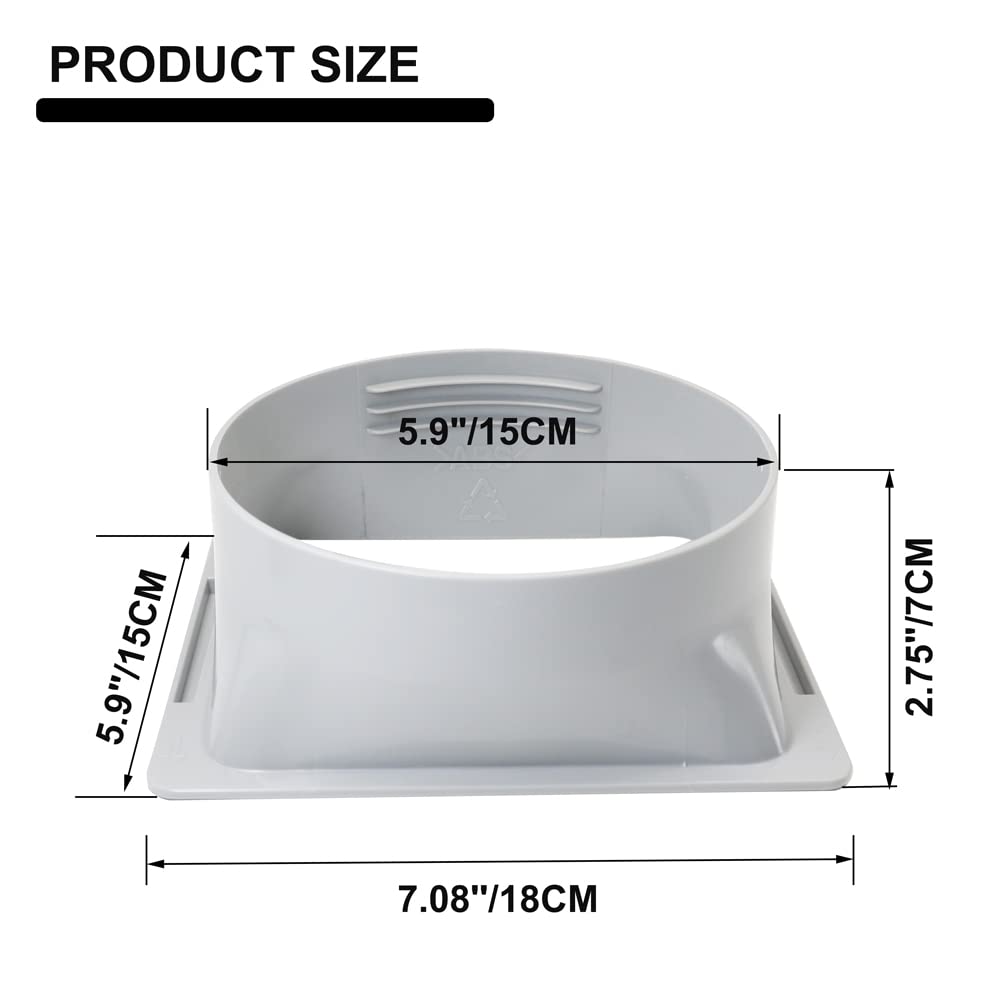 Nwestun 5.9 Inch Portable Air Conditioner Exhaust Hose Coupler Window Adapter A/C Connector, Portable Ac Hose Connector, Suit Fo