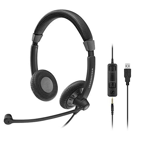 Sennheiser Sc 75 Usb Ms (507086)   Double Sided Business Headset | For Skype For Business, With Mobile Phone, Tablet, Softphone,