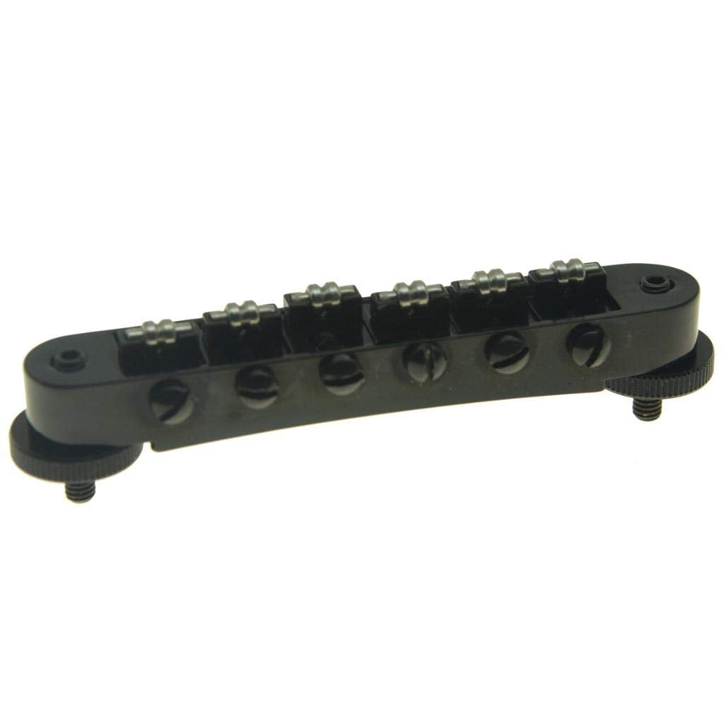Dopro Black Guitar Roller Saddle Bridge Tune O Matic Bridge For Usa Les Paul,Sg,Es Dot,Gretsch Bigsby T O M With M4 Posts