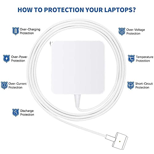 RACAHOO 45W MacBook Air Charger - T-Tip AC Adapter for 11" & 13" Models (2012-2017), Durable Plastic Design