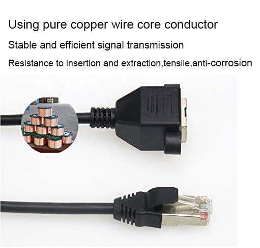 Qaoquda Cat6 Network Extension Cable, Rj45 A Male To A Female Screw Panel Mount Extension Cable,Support Ethernet Cat 5E/Cat 6 10
