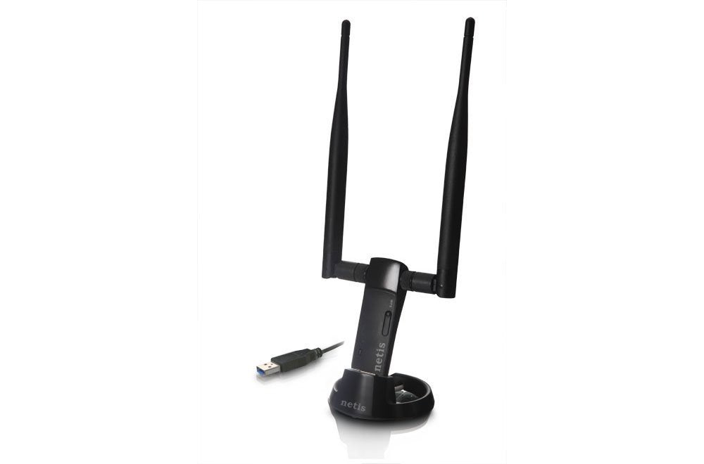 Netis Wf2190 Wireless Ac1200 Long Range Usb Adapter, Supports Windows, Mac, Linux, Two 5Dbi High Gain Antennas, Free Usb Cradle
