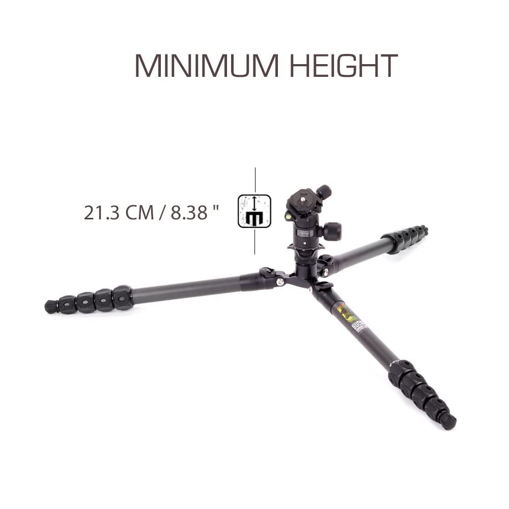 3 Legged Thing Legends Bucky Kit Carbon Fiber Tripod   Travel Friendly, Adjustable Camera Tripod With 3 Detachable Legs & Multiple Mounting Points   Darkness (Matte Black) (Buckykitdark)