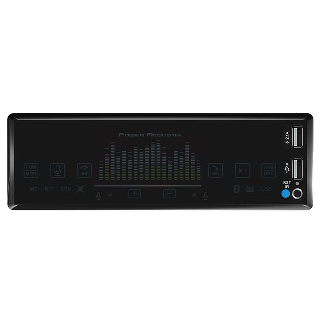 Power Acoustik Pl 60Mb Single Din Mp3 Car Stereo, Touch Panel, Google Voice Control, Hand Motion, Bluetooth, 1 Din Usb Aux