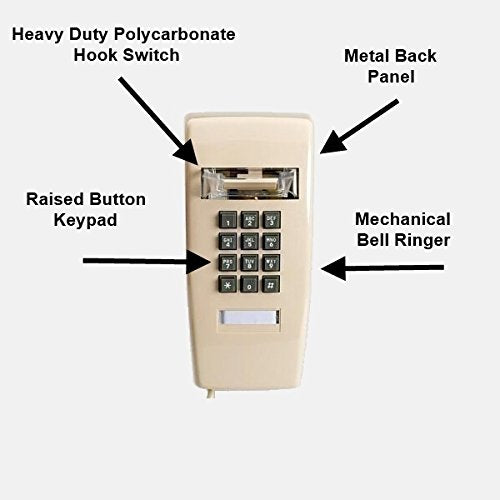 Industrial Wall Phone With Dialpad & Wallplate   Ash/Beige By Hqtelecom