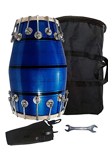 Gt Manufacturers Wooden Musical Instrument Dholak Drum Nuts & Bolt Design1 With Full Tool Kit (Blur)