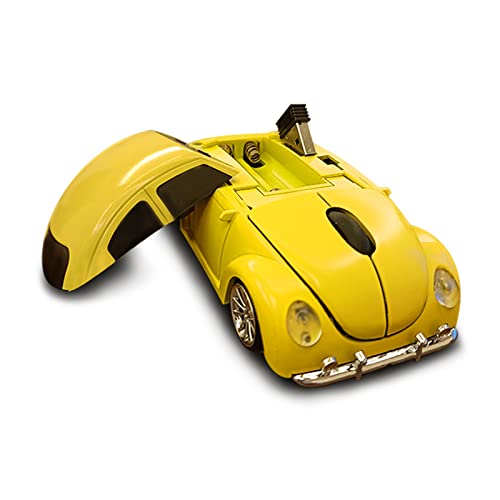 Wireless Mouse, Tdrtech Cool Sports Car Shaped Mouse 2.4Ghz Optical Gaming Mouse For Computer Pc Notebook Laptop   Yellow