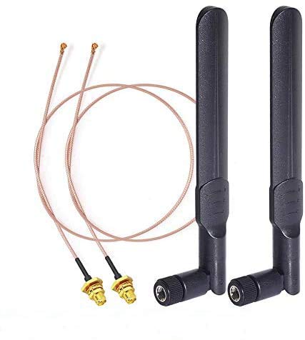 Bingfu Dual Band Wifi 24Ghz 5Ghz 58Ghz 8Dbi Rp Sma Male Antenna 30Cm 12 Inch Rg178 Ufl Ipx Ipex To Rp Sma Female Cable 2 Pack Fo