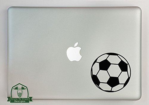 Soccer Ball 11'' Laptop Decal   Black