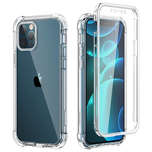Suritch Clear Case For Iphone 12 Pro Max (Only) 6.7 Inch, [Built In Screen Protector] Full Body Protective Shockproof Bumper Rug