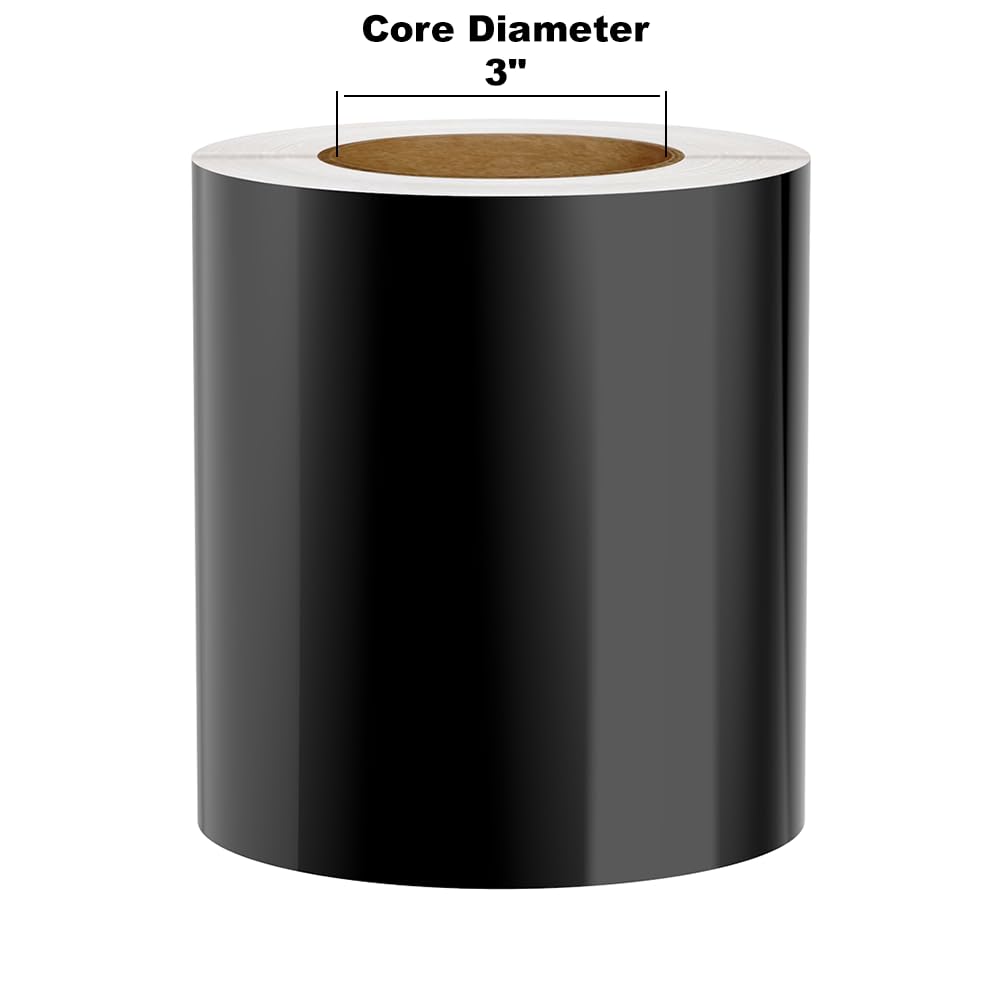 (Discontinued) Kingston Premium Vinyl Label Tape, Black, 6 x 150 on 3 Core for DuraLabel 9000, LabelTac 9, SafetyPro 9G, VnM 8 