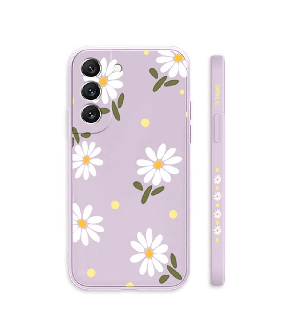 Sunswim For Galaxy S22+ Plus Case Cute Daisy Pattern Full Camera Lens Protection Slim Shockproof Tpu Bumper Liquid Silicone Prot