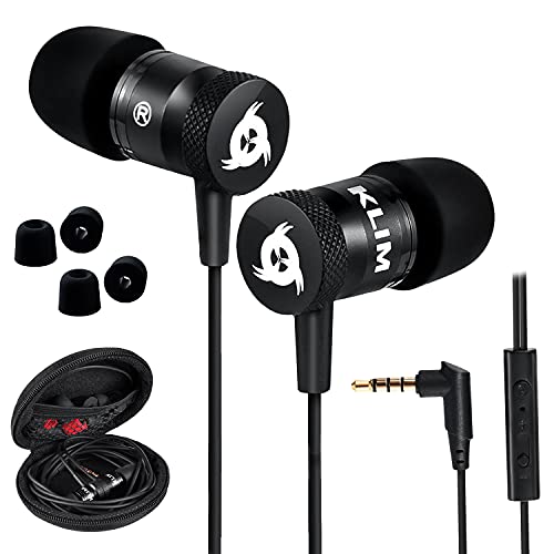 Klim Fusion Earbuds With Microphone + Long Lasting Wired Ear Buds + 5 Years Warranty   Innovative: In Ear With Memory Foam + Ear