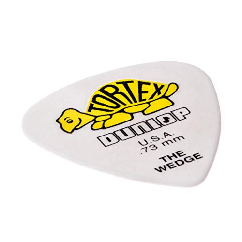 Dunlop 424R.73 Tortex Wedge, White/Yellow, .73Mm, 72/Bag