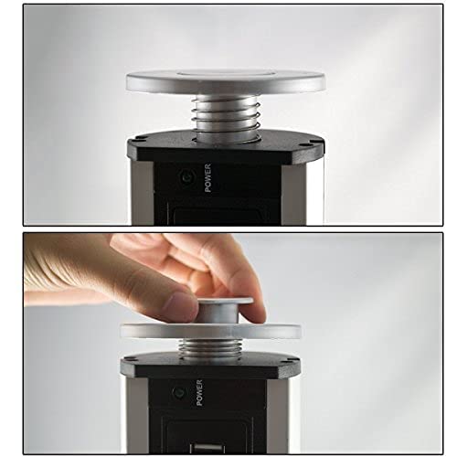 Retractable -Up Power Socket 3 Us Plug And 2 Usb Charging Ports, Electric Socket For Table Pulling Up/Outlet Desktop Worktop, Mu