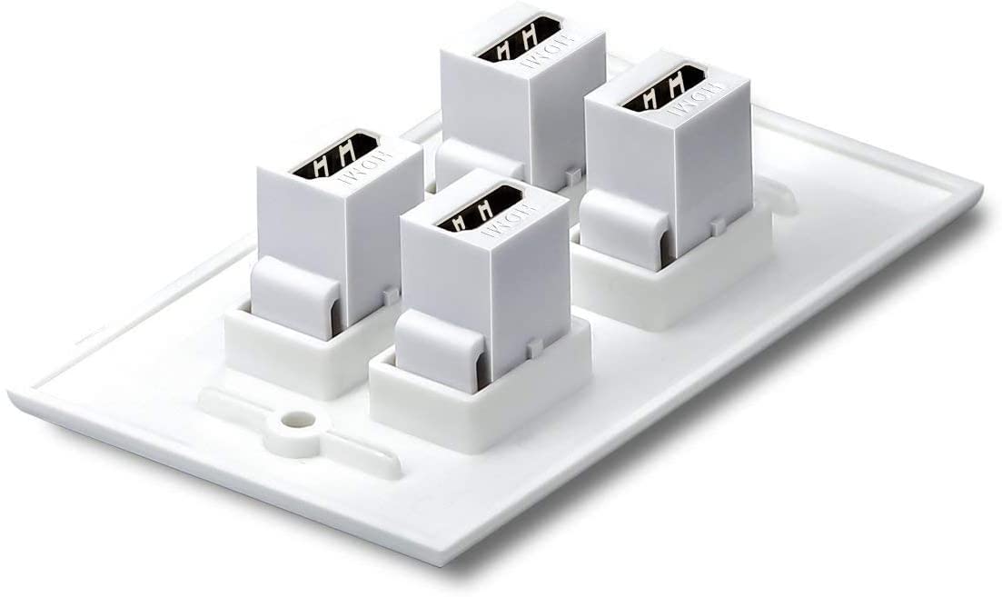 Victek 10 Pack Hdmi Keystone Female To Female Coupler Snap In For Wall Plate   White, Hd 9523