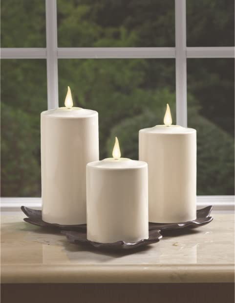 Xodus Innovations Fpc1587 Weatherproof Flameless Indoor/Outdoor Battery Powered Pillar Candle With Warm White Realistic Flame, 3