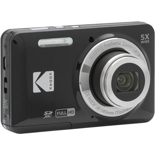 Kodak Pixpro Fz55 Digital Camera (Black) Bundle, Includes: Sandisk 128Gb Memory Card, Hard Shell Camera Case, Sd Card Reader And