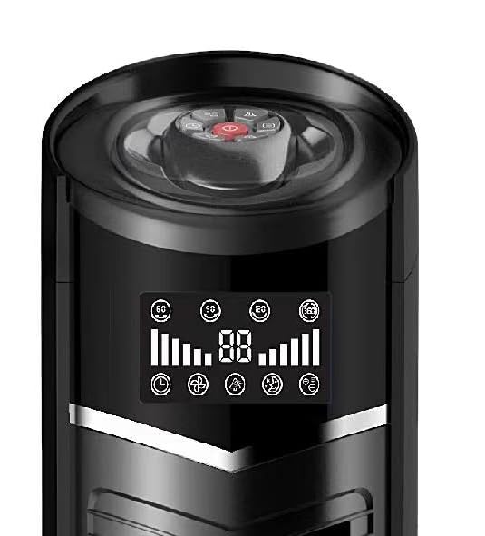 Optimus F 7588 F 7588 8 Speed 80 Watt 59 In. Oscillating Pedestal Tower Fan With Remote And Led Display, Black
