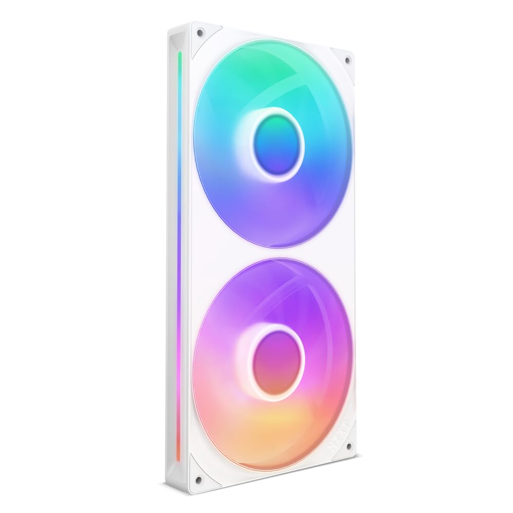 Nzxt F280 Rgb Core | 280Mm Single Frame Fan Unit With 2 X 140Mm Rgb Fans | Speed & Lighting Control | High Static Pressure & Air