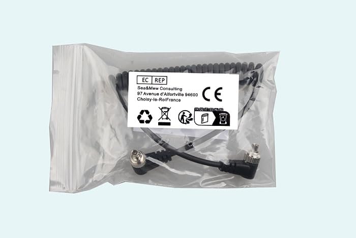 Futheda Male To Male Flash Pc Sync Extension Cable Coiled Cord 12 Inch Coiled Cord With Screw Lock Compatible With Dslr Cameras