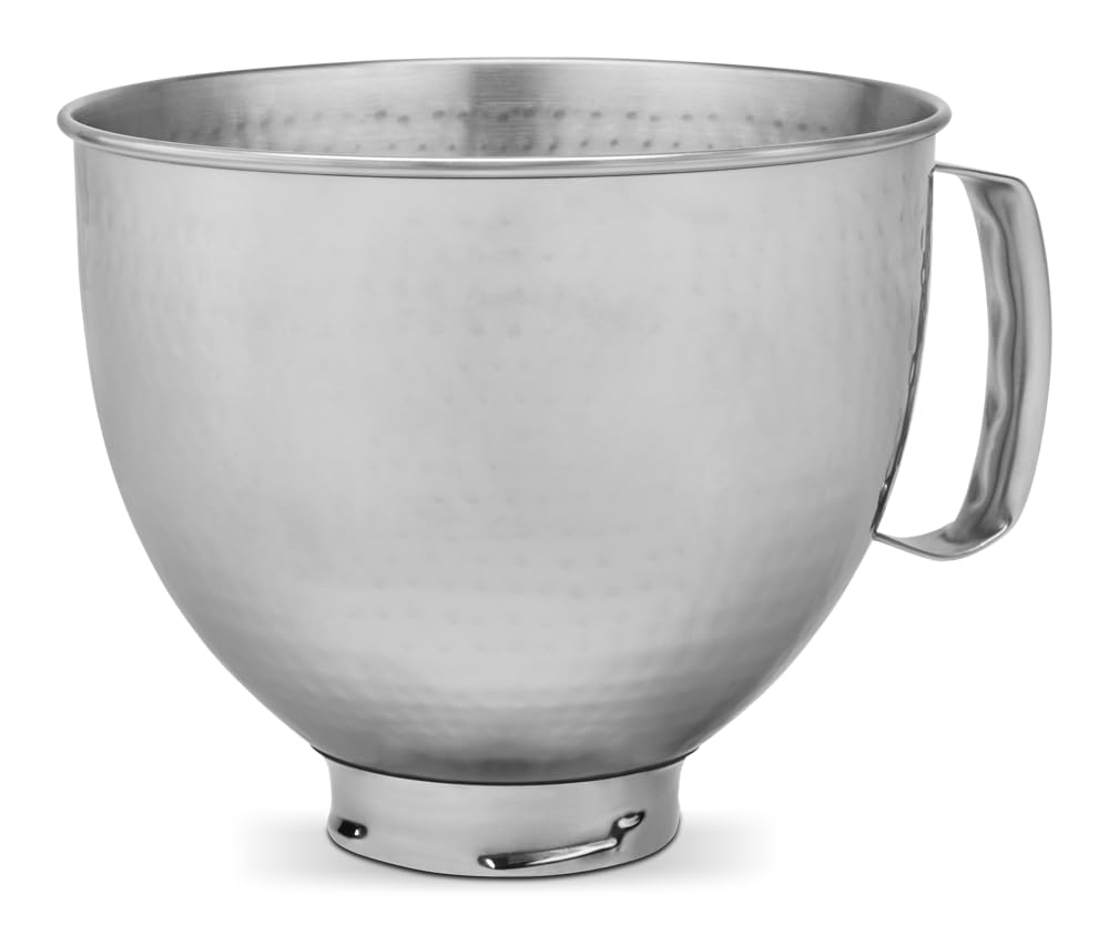 Kitchenaid 5 Quart Stainless Steel Bowl For All Kitchenaid 4.5 5 Quart Tilt Head Stand Mixers Ksm5Ssbhm, Hammered Stainless