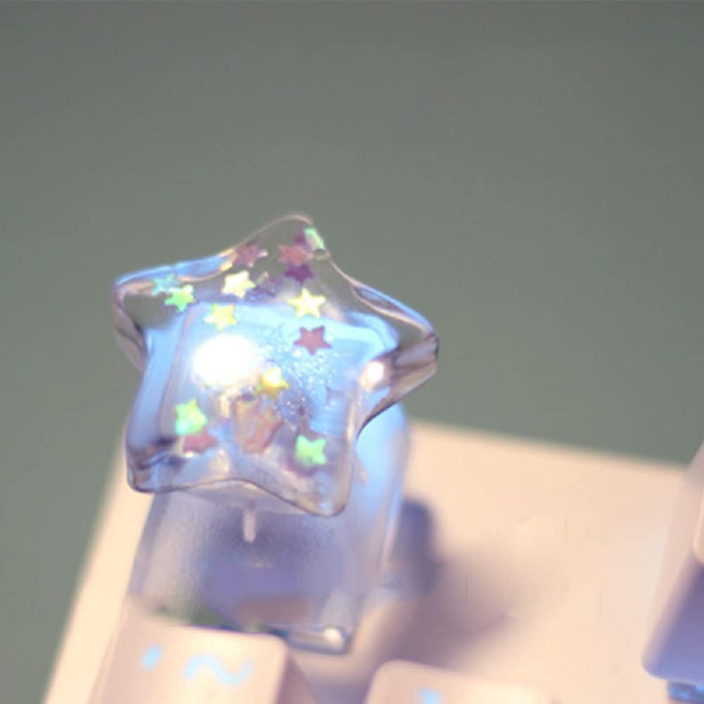 Personalized Transparent Star Keycap Handmade Keycap Oem Profile Keycap Esc Backlit Keycap Gift R4 Height For Mechanical Keyboar