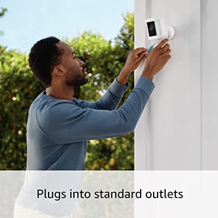 Ring Spotlight Cam Plus, Plug-In | Two-Way Talk, Color Night Vision, And Security Siren (2022 Release) - Black