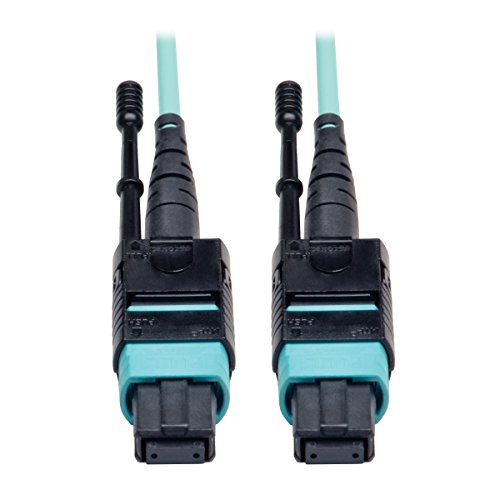 Tripp Lite Mtp / Mpo Patch Cable 12 Fiber,40Gbe, 40Gbase Sr4,Om3 Plenum Rated   Aqua, 1M (3 Ft.)(N844 01M 12 P)