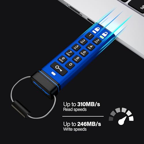 Istorage Datashur Pro+C 256Gb   Secure Usb Type C Memory Stick   Fips 140 3 Level 3 Pending   Pin Protected   Type C A Adapter I