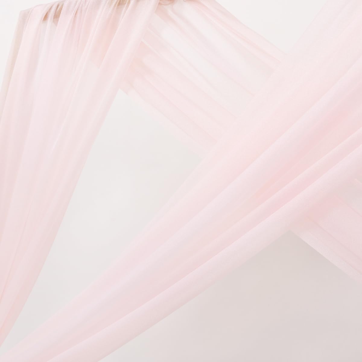 Mlmc Wedding Arch Draping Fabric 1 Panel 29'' X 20Ft Blush Pink Chiffon Drapery Sheer Backdrop Curtains For Ceremony Wedding Par