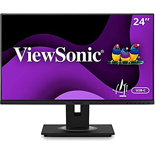Viewsonic Vg2455 24 Inch Ips 1080P Monitor With Usb 3.1 Type C Hdmi Displayport Vga And 40 Degree Tilt Ergonomics For Home And O