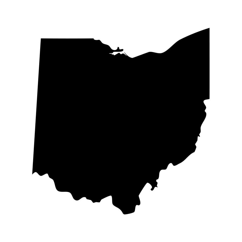 Ohio Buckeye State Pride Decal Sticker   Black 5'' Vinyl Decal For Cars, Laptops