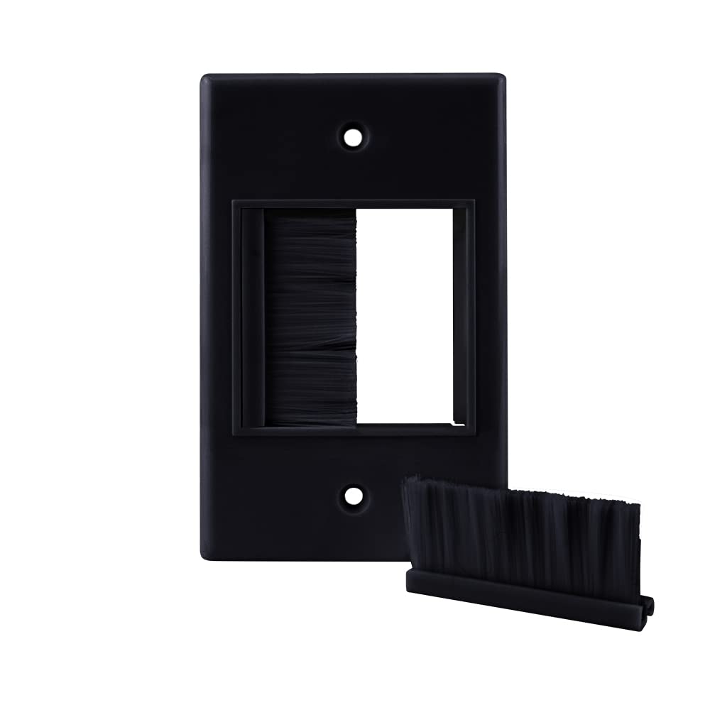 Construct Pro Single Gang Widemouth D  Cor Brush Plate (Black Plate W/Black Brush)