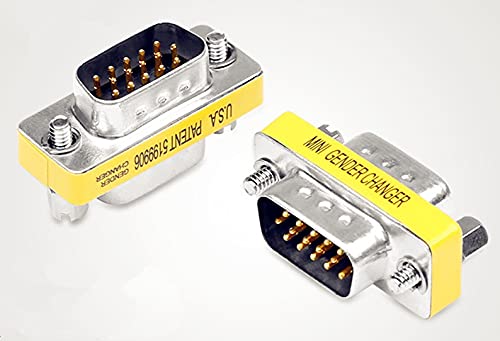 Luo Qiufa 2 Pcs Vga Svga Hd15 Male-To-Male Mini Gender Converter Coupler Cable Adapter