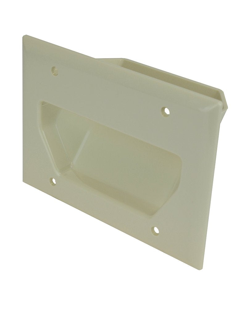 Data Comm Electronics 45 0003 La 3 Gang Recessed Low Voltage Cable Plate   Lite Almond