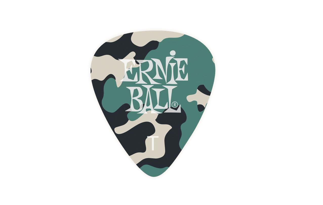 Ernie Ball Guitar Picks, Thin, Camouflage, 12 Pack (P09221)