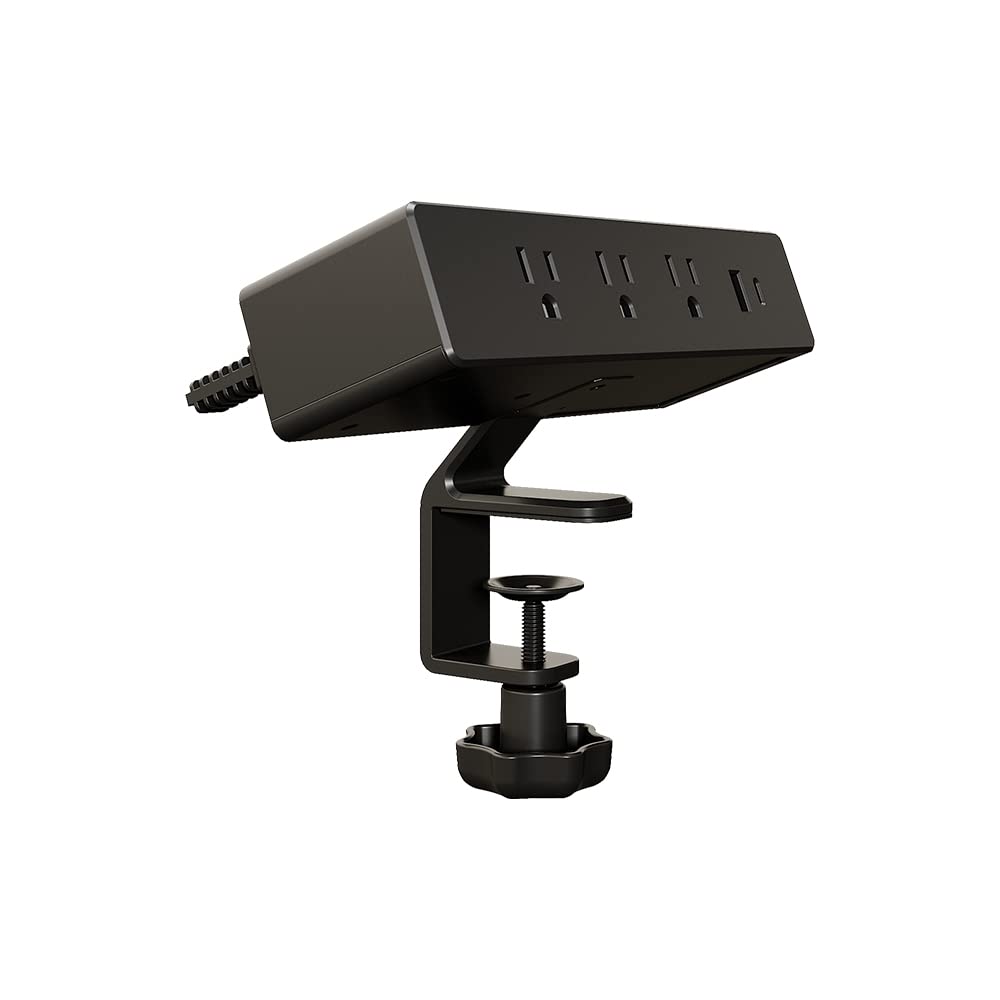 Vari Power Hub - Desk Mount Power Charging Station With Multiple Outlets - 5 Ac Outlets, 2 Usb Ports, 12'' Cord - Fast Charging 