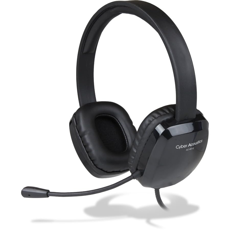 Cyber Acoustics Stereo Usb Headset, In Line Controls For Volume & Mic Mute, Noise Cancelling Mic & Flexible Boom For Pc & Mac, P