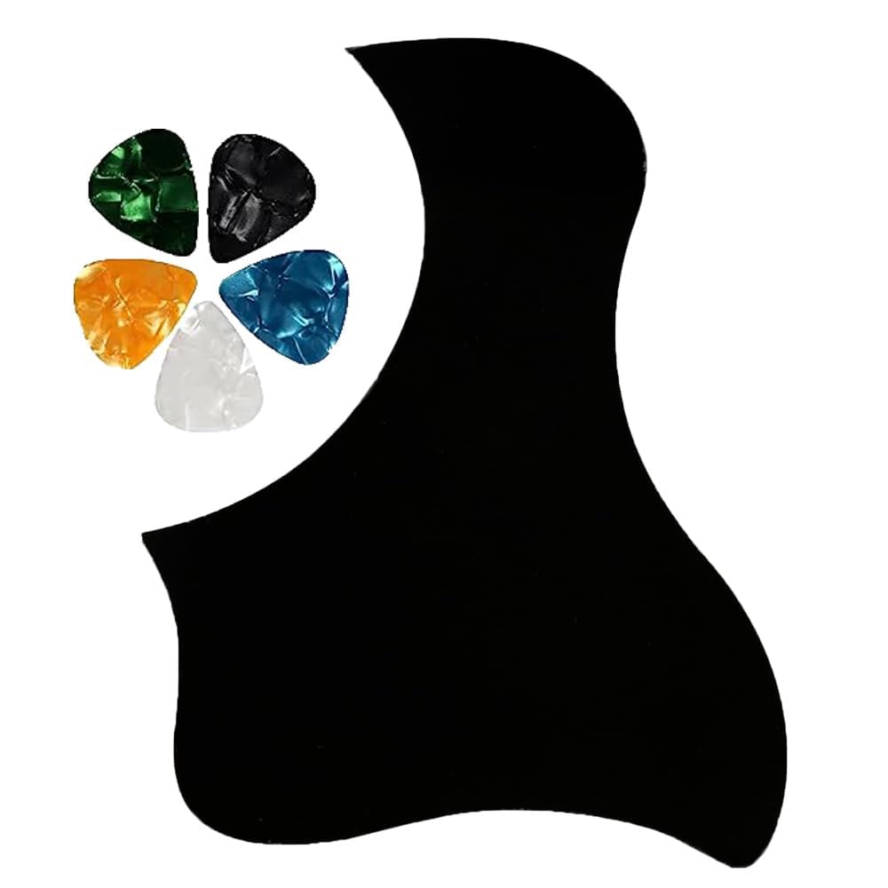 Flare Acoustic Guitar Pickguard, Black Duck Shaped Shell AntiScratch Pickguard Plate For Acoustic Guitar, Scratch Prevention, P