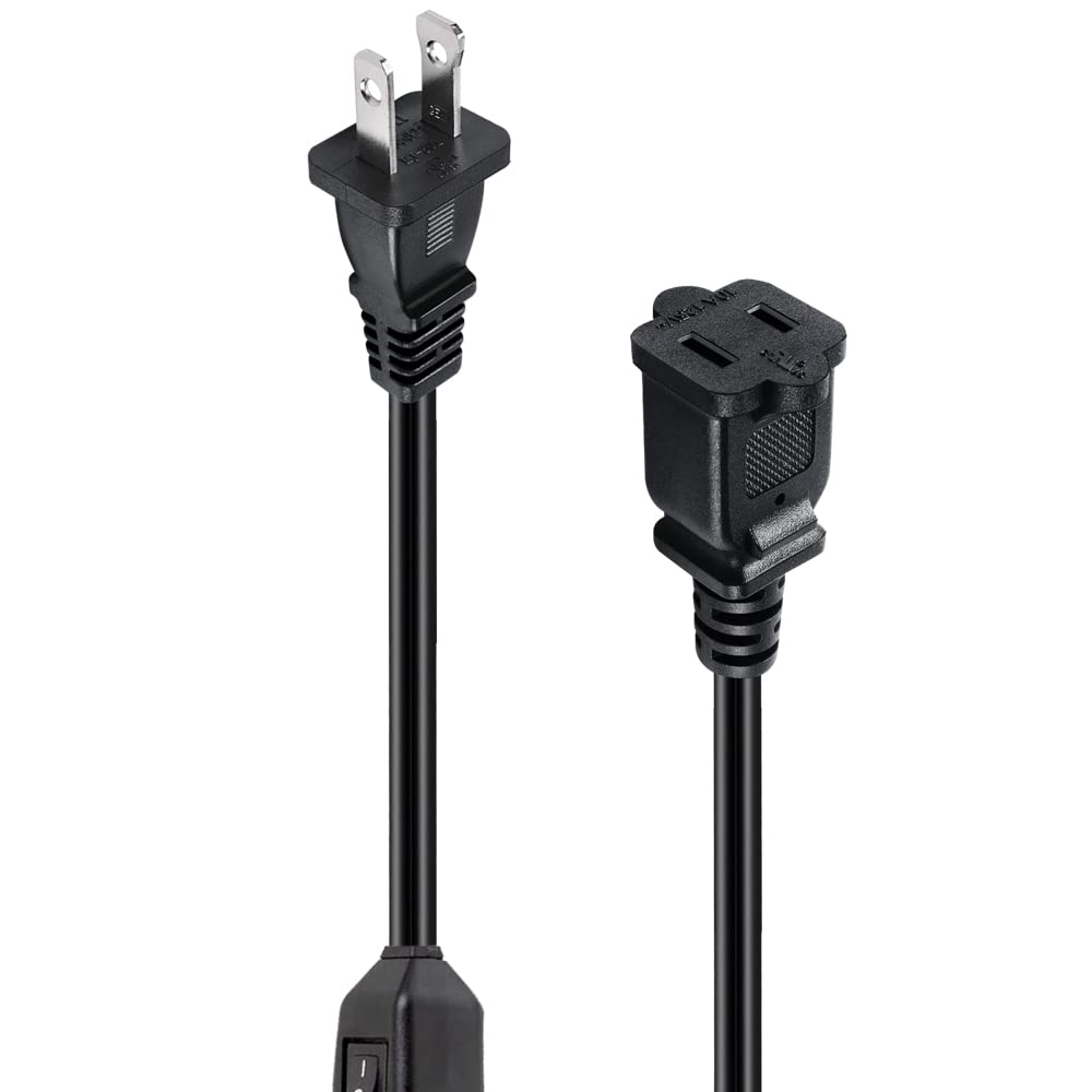Strhowill Short 1 Foot (Black) On Off Switch Extension Cord,Nema 1 15P To 1 15R Extension Power Cord,Etl Certified Polarity Us S